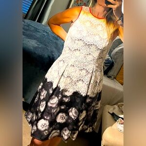 Gorgeous black and white dress.